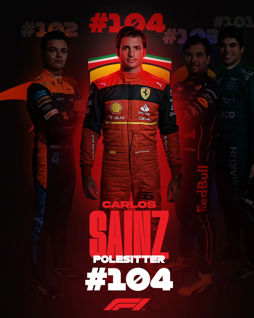 Carlos Sainz lần đầu giành pole tại chặng đua F1 - Ảnh 1. Carlos Sainz lần đầu giành pole tại chặng đua F1 - Ảnh 1.
