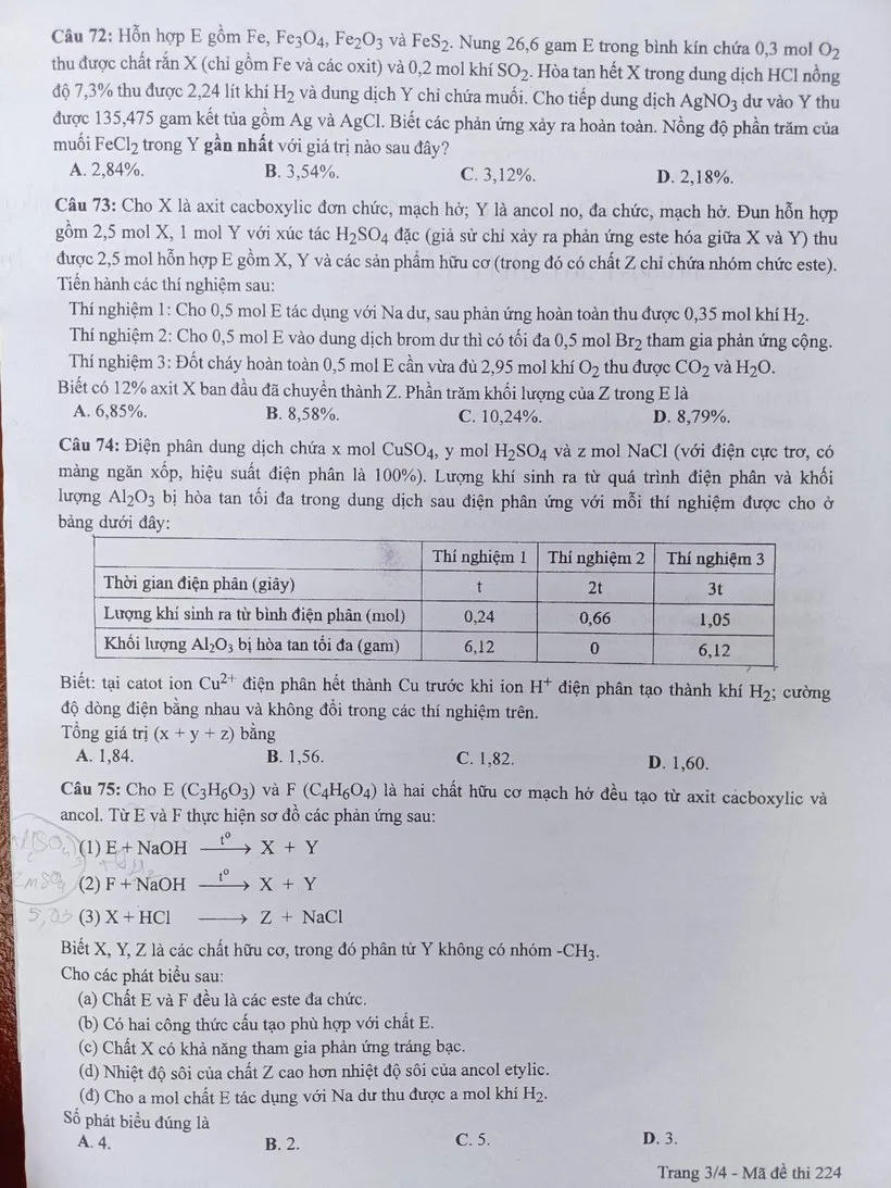 Gợi ý đáp án môn Hóa học tốt nghiệp THPT 2022 - Ảnh 3.