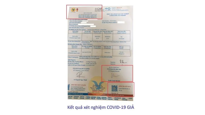 Cảnh báo: Làm giả xét nghiệm COVID-19, bán kết quả âm tính giả để xuất cảnh - Ảnh 1. Cảnh báo: Làm giả xét nghiệm COVID-19, bán kết quả âm tính giả để xuất cảnh - Ảnh 1.