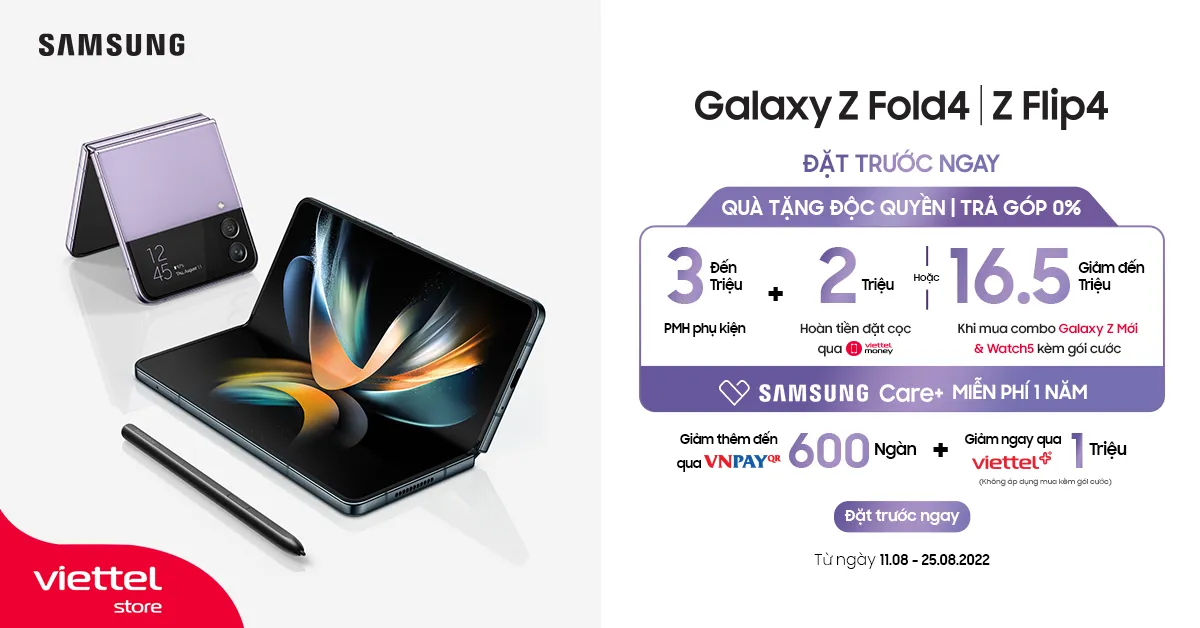 Viettel Store ưu đãi tới 13 triệu đồng khi đặt trước Galaxy Z Fold4| Z Flip4 - Ảnh 1.