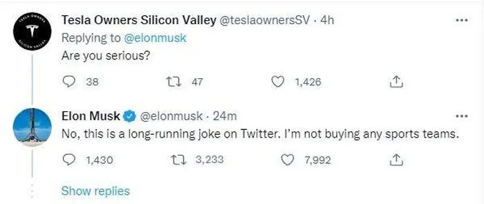 Tỷ phú Elon Musk quay xe: Mua Manchester United chỉ là lời nói đùa - Ảnh 2. Tỷ phú Elon Musk quay xe: Mua Manchester United chỉ là lời nói đùa - Ảnh 2.