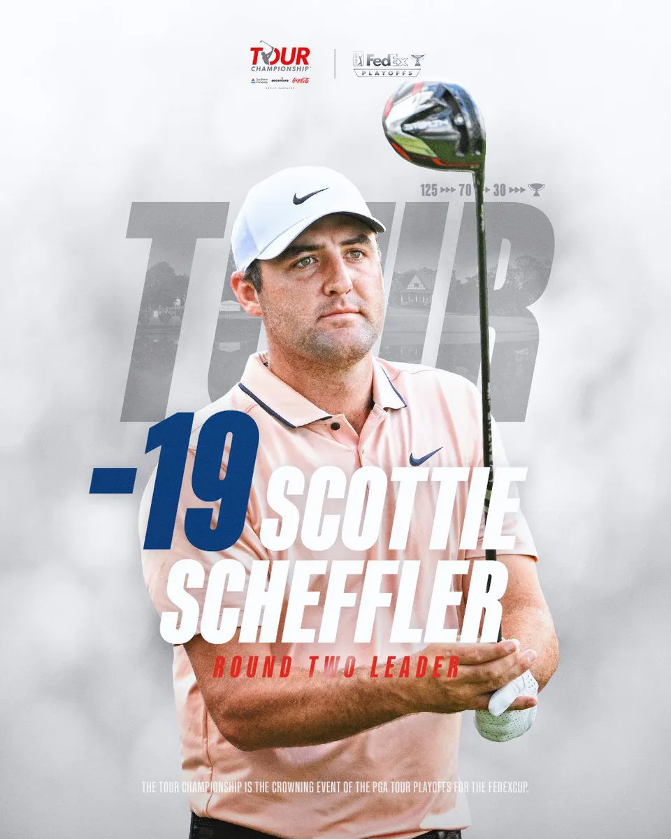 Scottie Scheffler tiếp tục dẫn đầu vòng 2 Tour Championship - Ảnh 1. Scottie Scheffler tiếp tục dẫn đầu vòng 2 Tour Championship - Ảnh 1.