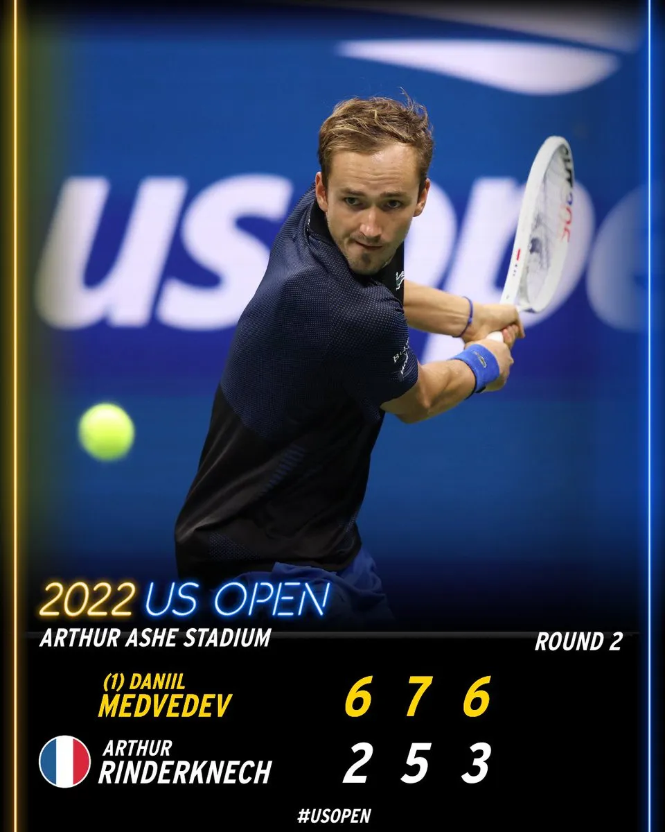 Danil Medvedev vào vòng 3 giải quần vợt Mỹ mở rộng 2022 - Ảnh 1. Danil Medvedev vào vòng 3 giải quần vợt Mỹ mở rộng 2022 - Ảnh 1.
