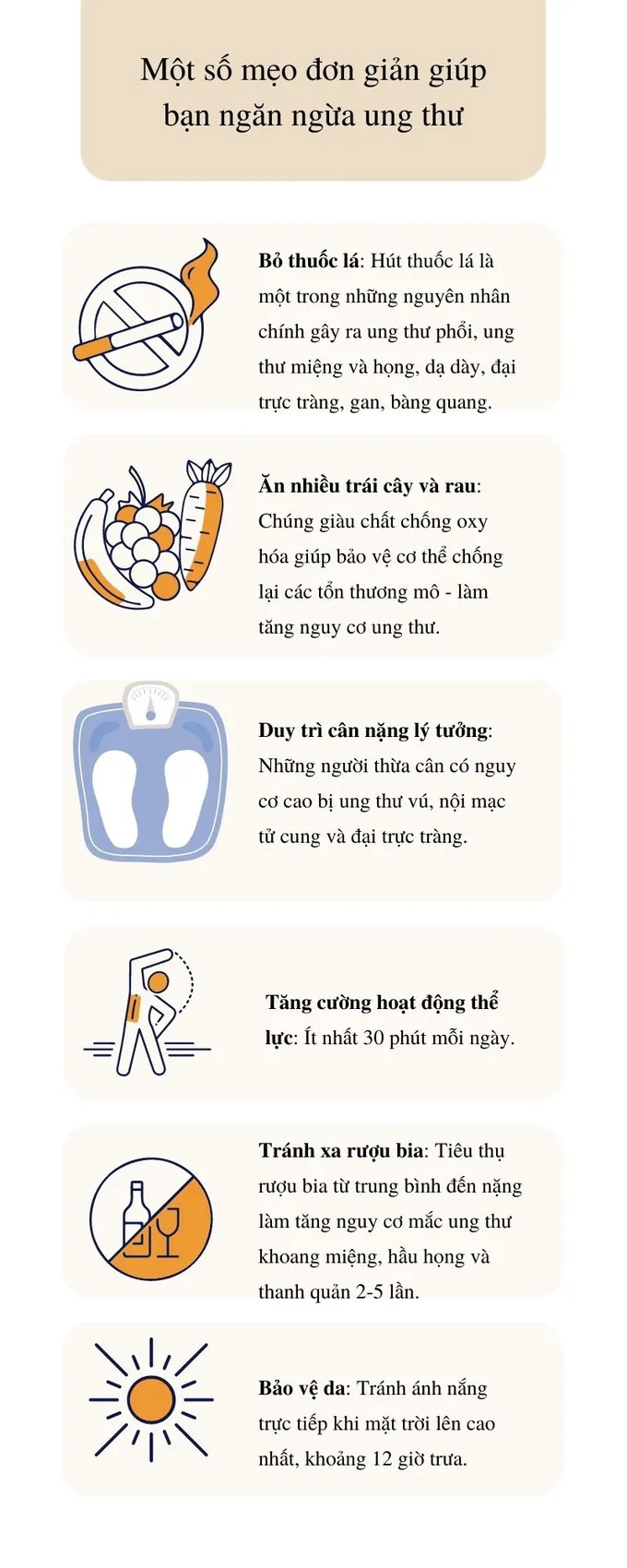 Một số mẹo đơn giản giúp ngăn ngừa ung thư - Ảnh 1.