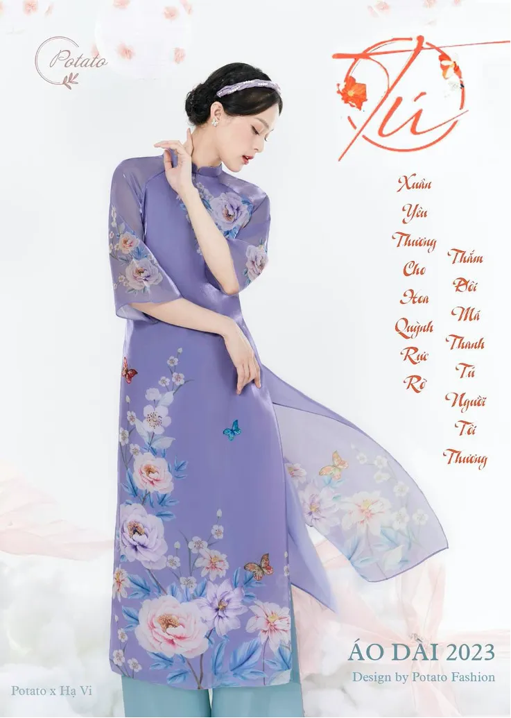 Hạ Vi mang cả rừng hoa đi chơi Tết, ghi điểm với mẫu &aacute;o d&agrave;i ở đ&acirc;u cũng đẹp - Ảnh 1.