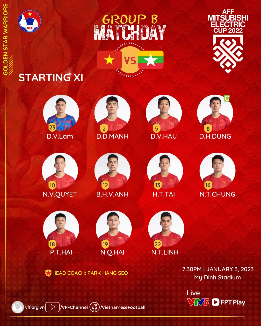 ĐT Việt Nam 3-0 ĐT Myanmar: Thắng thuyết phục, ĐT Việt Nam gặp Indonesia ở bán kết AFF Cup 2022 - Ảnh 1.