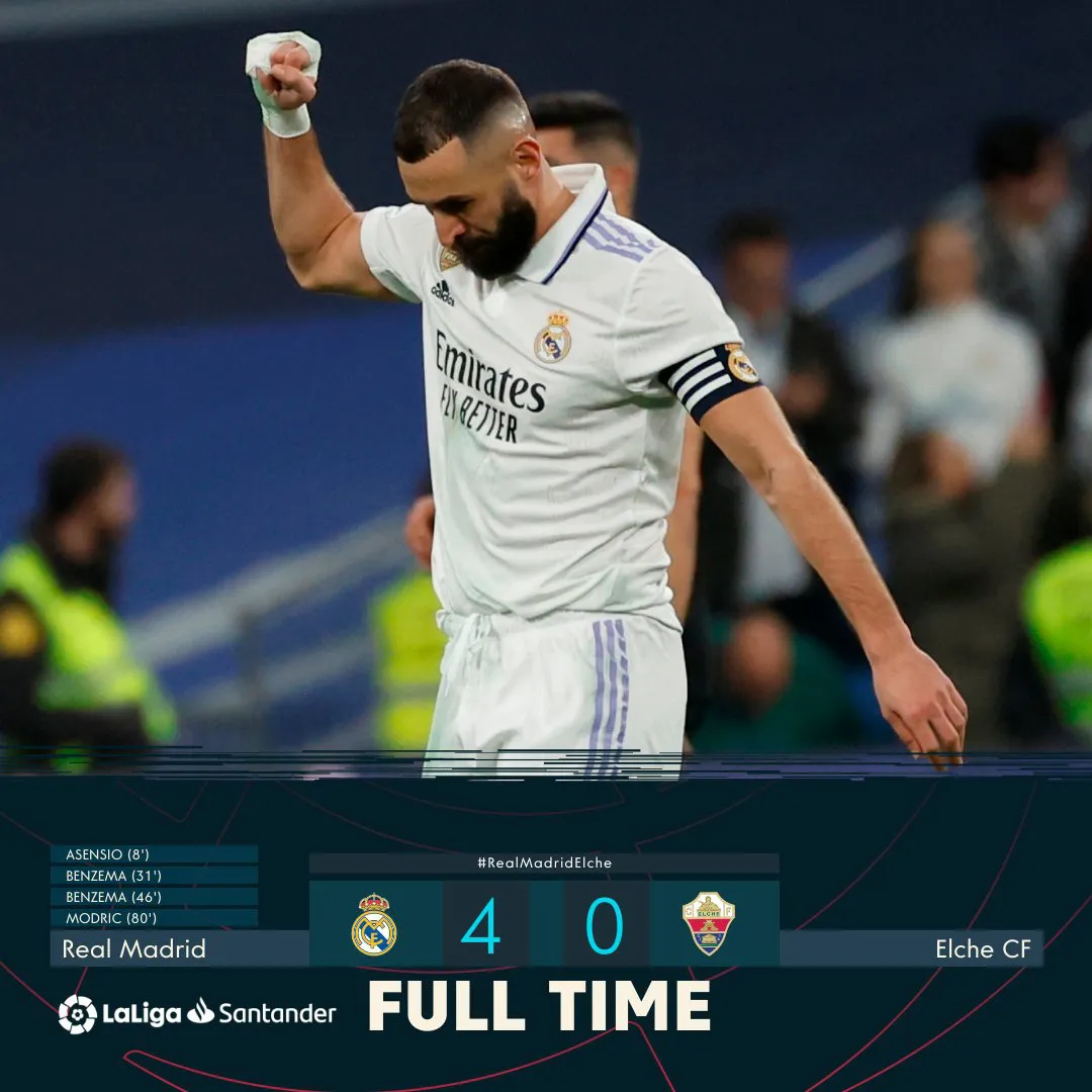 Real Madrid thắng đậm Elche, thu hẹp khoảng cách với Barca trong cuộc đua La Liga - Ảnh 3. Real Madrid thắng đậm Elche, thu hẹp khoảng cách với Barca trong cuộc đua La Liga - Ảnh 3.