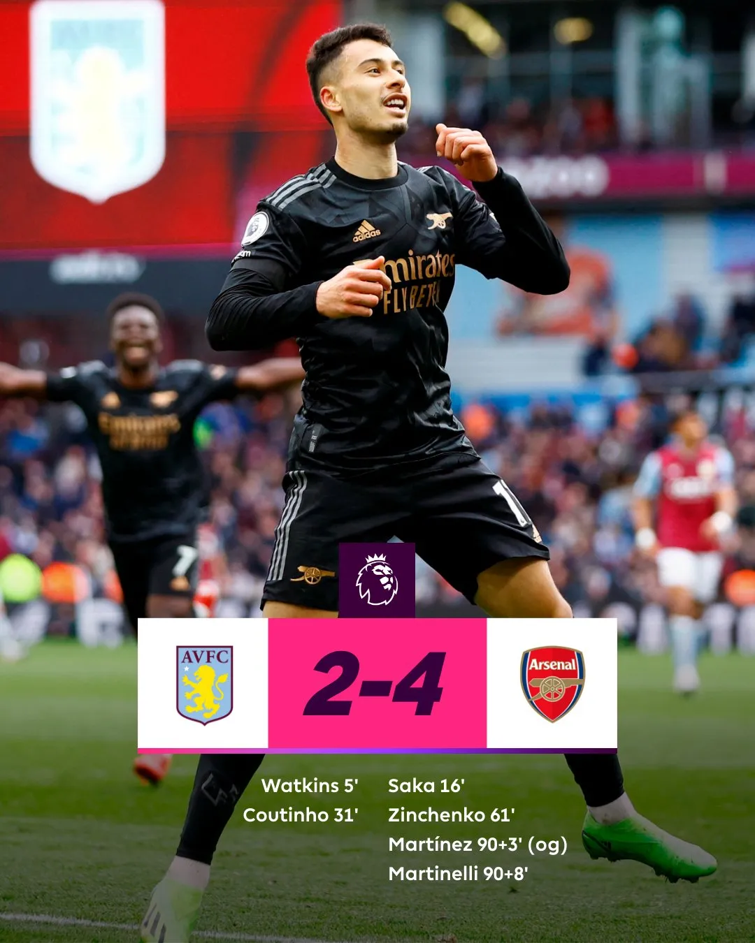 Vòng 24 Ngoại hạng Anh | Arsenal ngược dòng ngoạn mục trên sân Aston Villa - Ảnh 3. Vòng 24 Ngoại hạng Anh | Arsenal ngược dòng ngoạn mục trên sân Aston Villa - Ảnh 3.
