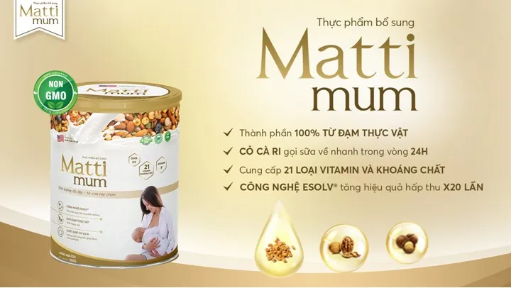 Ra mắt Matti mum - Sữa hạt lợi sữa 100% đạm thực vật, dinh dưỡng vàng cho mẹ và bé - Ảnh 1.