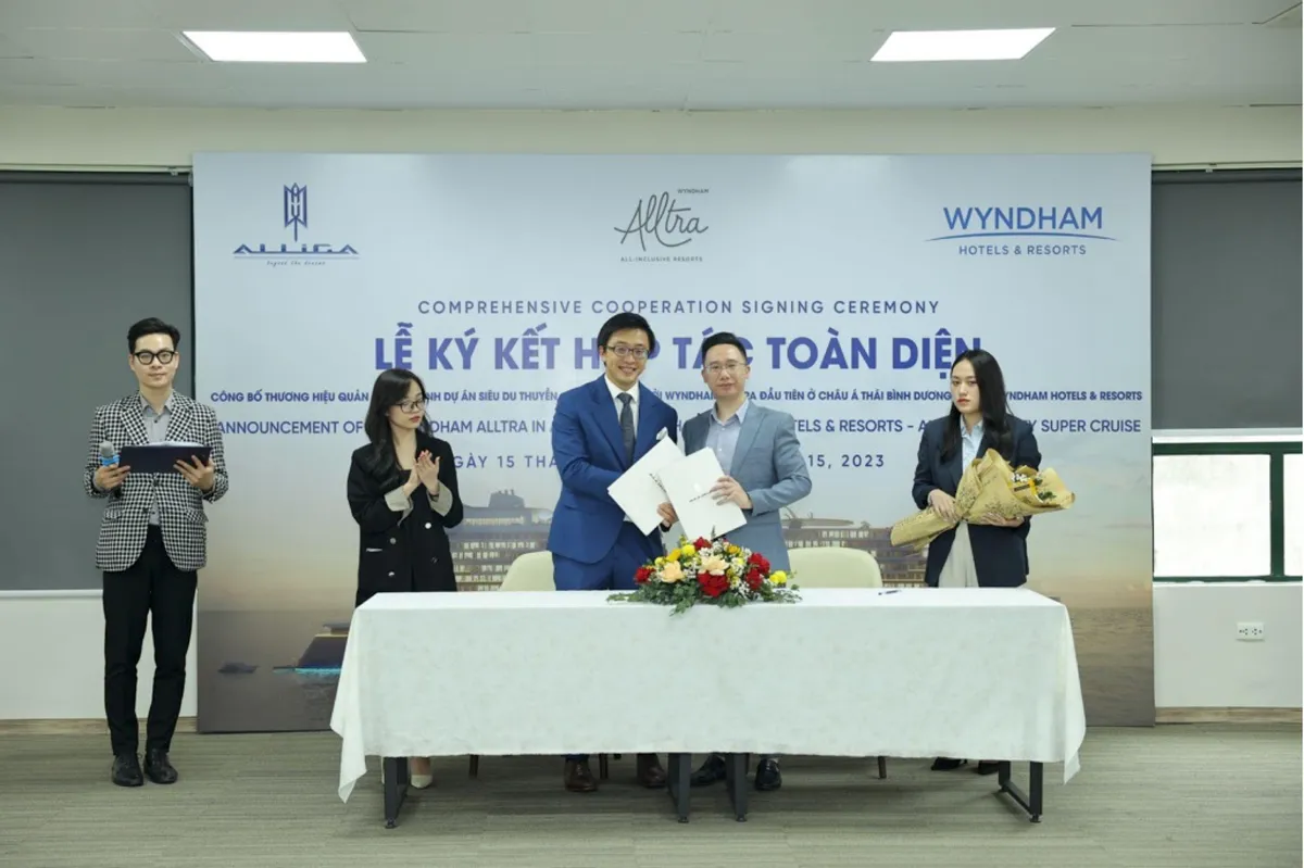 Lễ ký kết hợp tác toàn diện giữa tập đoàn Alliga và Wyndham - Ảnh 1.