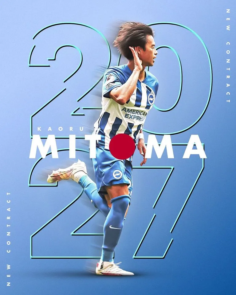 Kaoru Mitoma gia hạn hợp đồng thêm 4 năm với CLB Brighton - Ảnh 1. Kaoru Mitoma gia hạn hợp đồng thêm 4 năm với CLB Brighton - Ảnh 1.