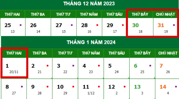 Tết Dương Lịch 2024 được nghỉ 3 ngày - Ảnh 1.