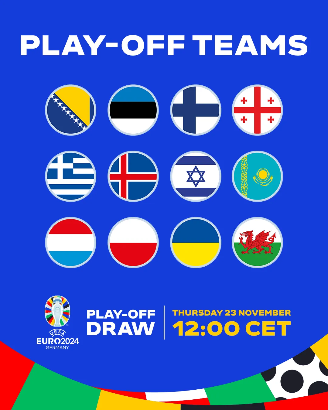 Thông tin về Lễ bốc thăm và các trận đấu play-off của EURO 2024 - Ảnh 2. Thông tin về Lễ bốc thăm và các trận đấu play-off của EURO 2024 - Ảnh 2.