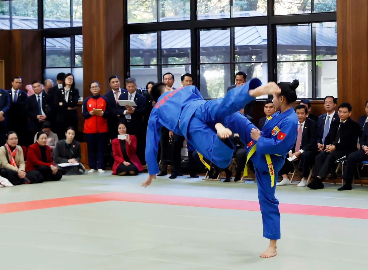 Chủ tịch nước Võ Văn Thưởng dự chương trình giao lưu võ thuật Vovinam Việt Nam và võ đạo Nhật Bản - Ảnh 1.