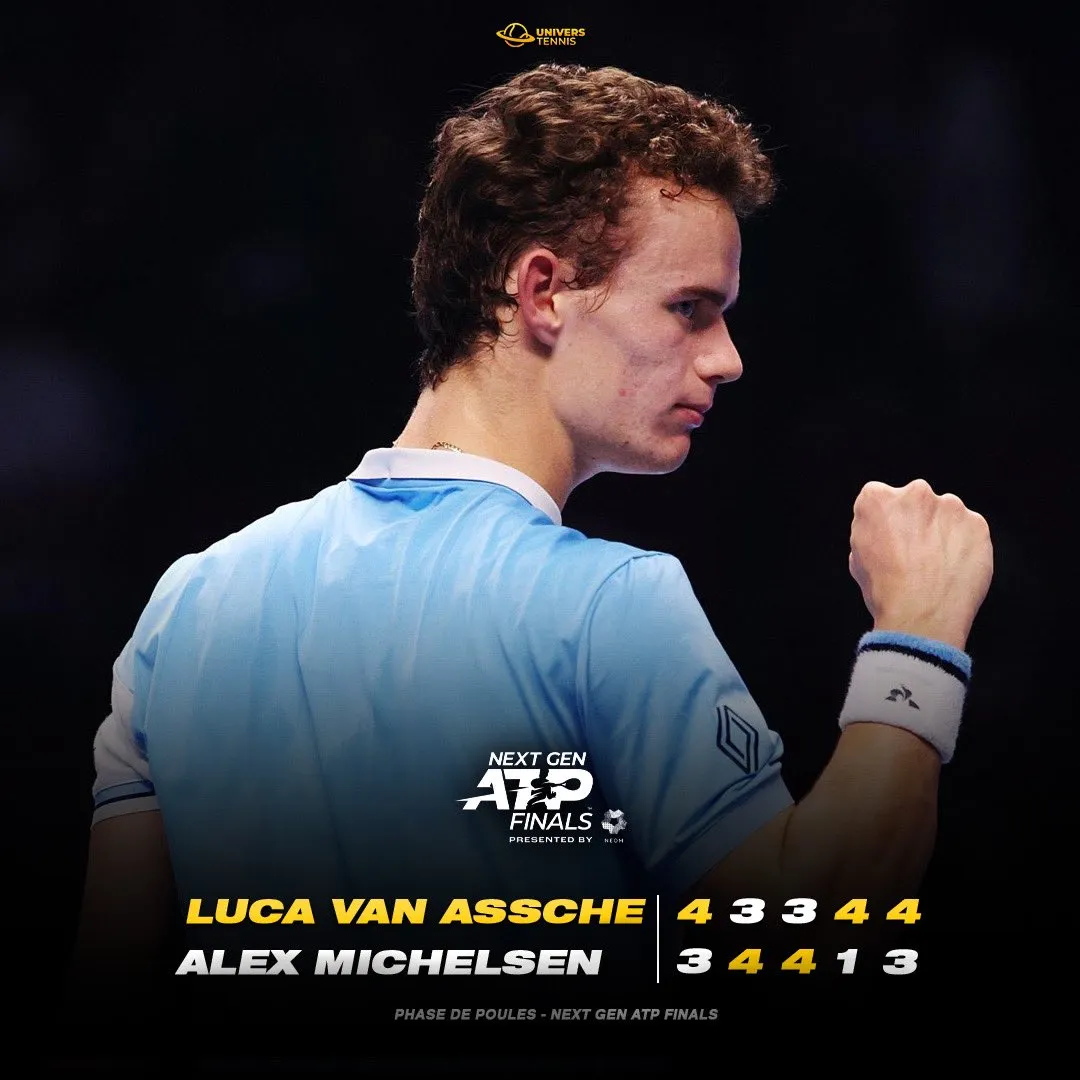 Luca Van Assche có trận thắng thứ 2 tại Next Gen ATP Finals - Ảnh 1. Luca Van Assche có trận thắng thứ 2 tại Next Gen ATP Finals - Ảnh 1.