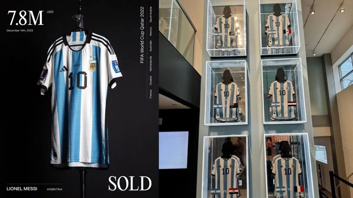 Áo đấu của Messi tại World Cup 2022 được bán với giá 7,8 triệu USD - Ảnh 1. Áo đấu của Messi tại World Cup 2022 được bán với giá 7,8 triệu USD - Ảnh 1.