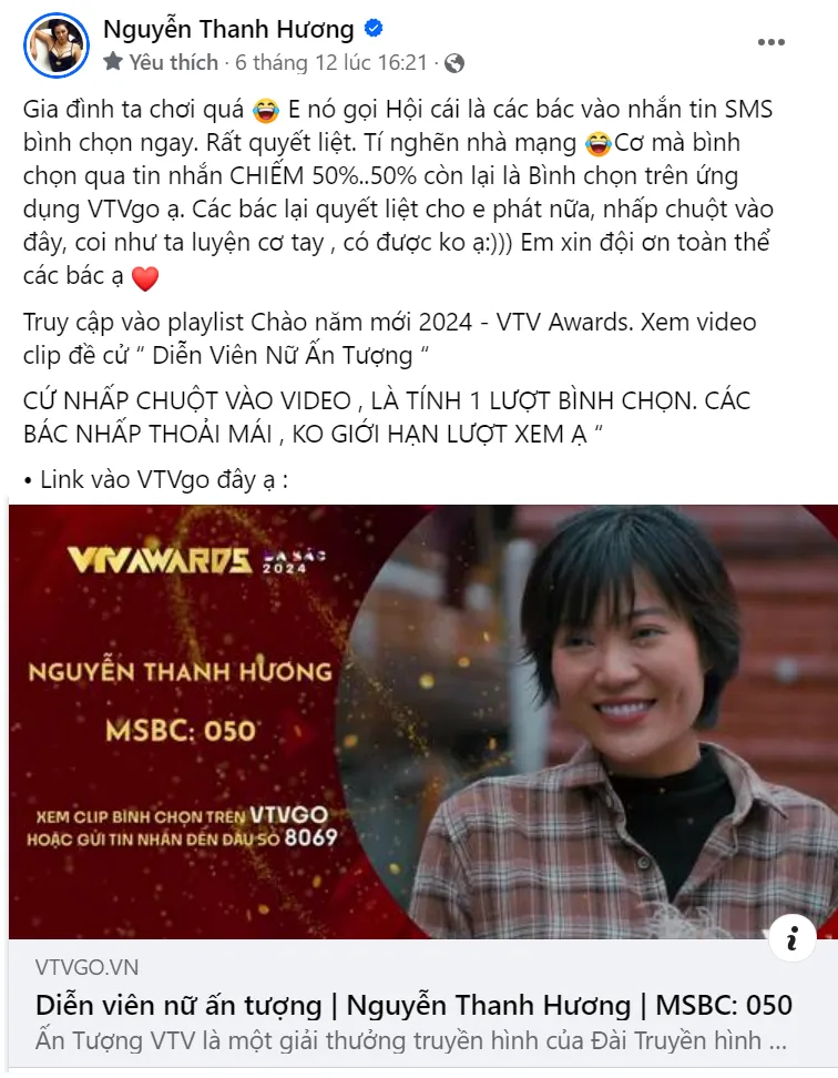 Các nữ diễn viên kêu gọi bình chọn VTV Awards 2023 - Ảnh 1.