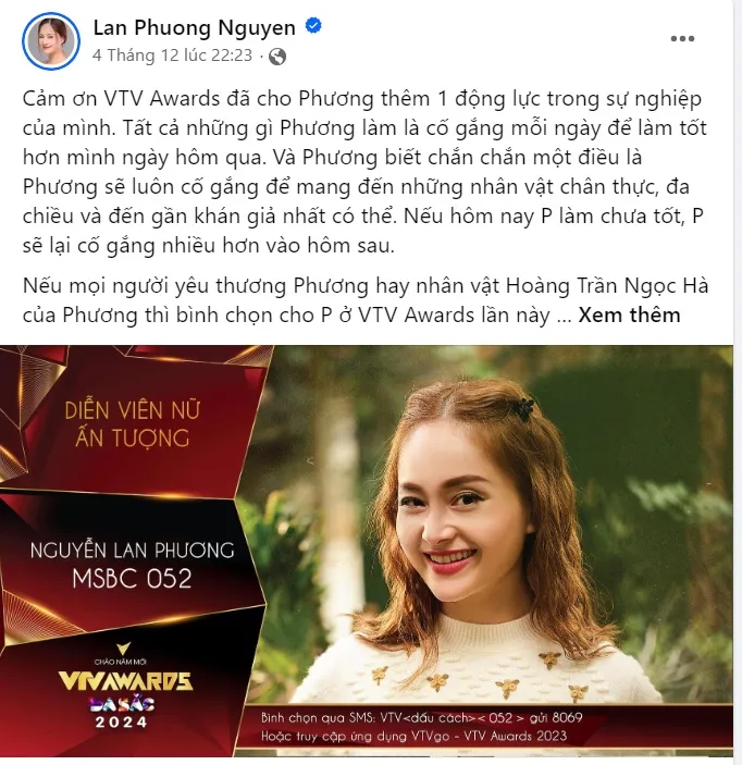 Các nữ diễn viên kêu gọi bình chọn VTV Awards 2023 - Ảnh 4.