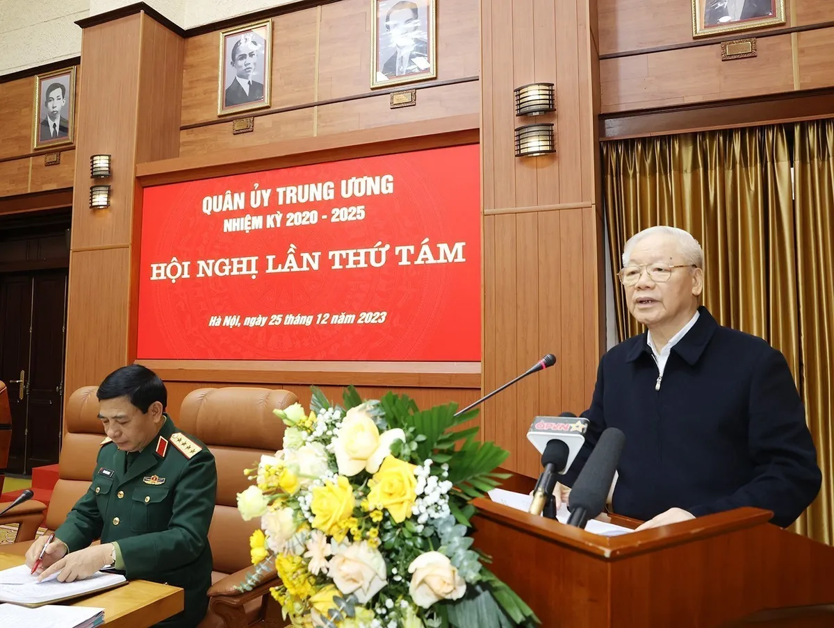 Tổng B&iacute; thư Nguyễn Ph&uacute; Trọng: N&acirc;ng cao chất lượng tổng hợp, sức mạnh chiến đấu của Qu&acirc;n đội - Ảnh 2.