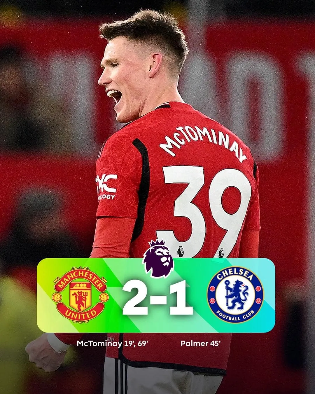 Vòng 15 Ngoại hạng Anh: McTominay rực sáng, Man Utd đánh bại Chelsea - Ảnh 1. Vòng 15 Ngoại hạng Anh: McTominay rực sáng, Man Utd đánh bại Chelsea - Ảnh 1.