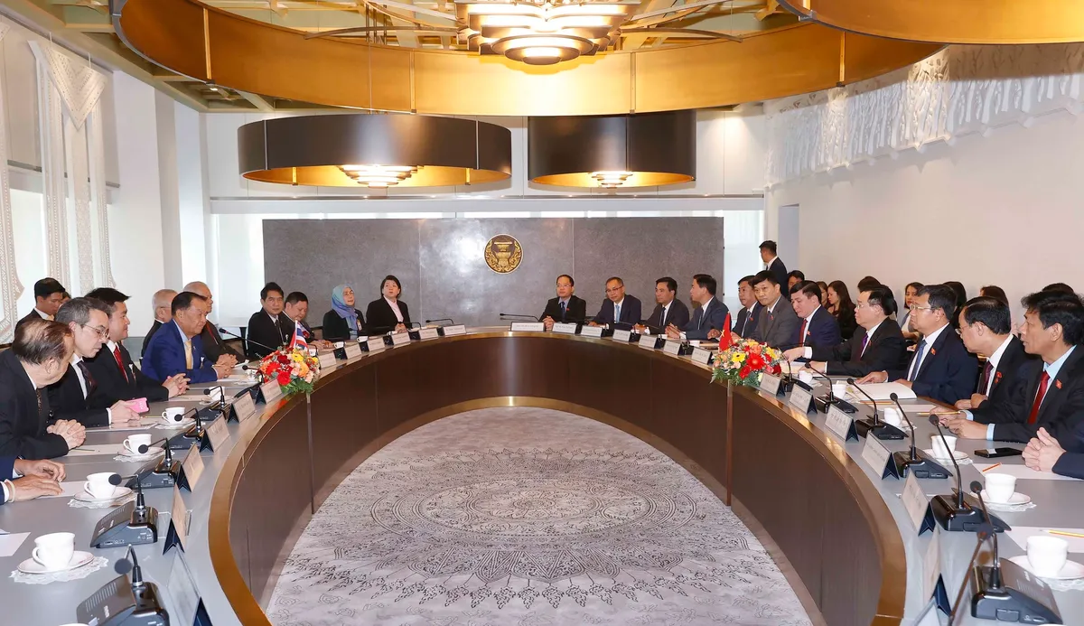 Chủ tịch Quốc hội Vương Đ&igrave;nh Huệ hội đ&agrave;m với Chủ tịch Quốc hội Th&aacute;i Lan Wan Muhamad Noor Matha - Ảnh 2.