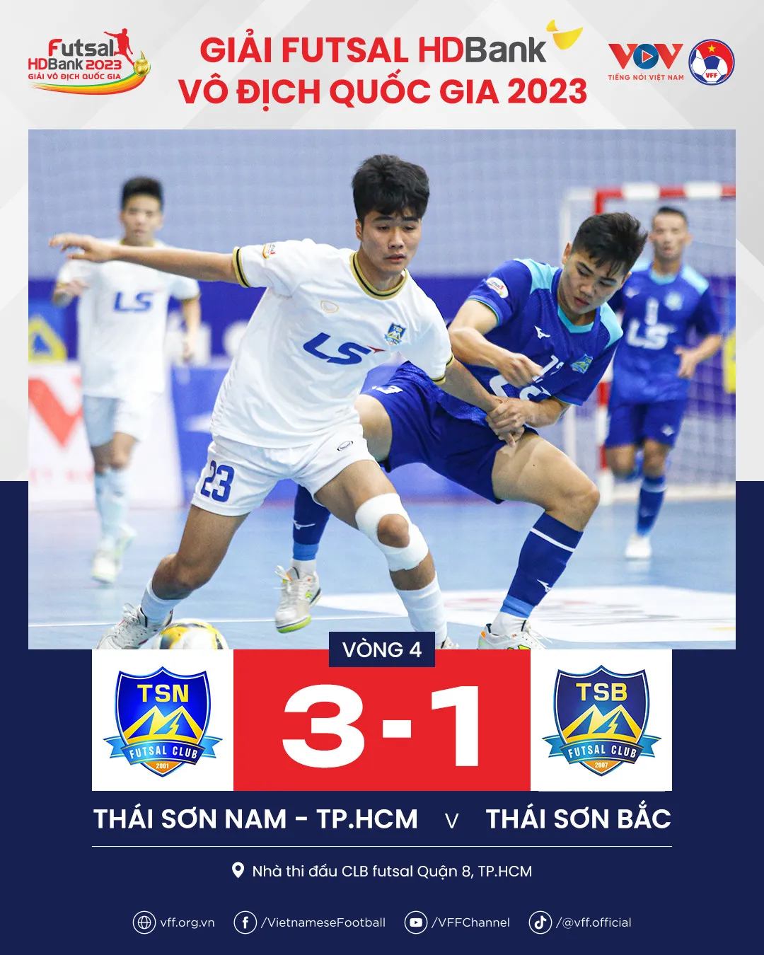 Vòng 4 giải futsal VĐQG 2023 | Thái Sơn Nam tạm chiếm ngôi đầu bảng - Ảnh 3. Vòng 4 giải futsal VĐQG 2023 | Thái Sơn Nam tạm chiếm ngôi đầu bảng - Ảnh 3.
