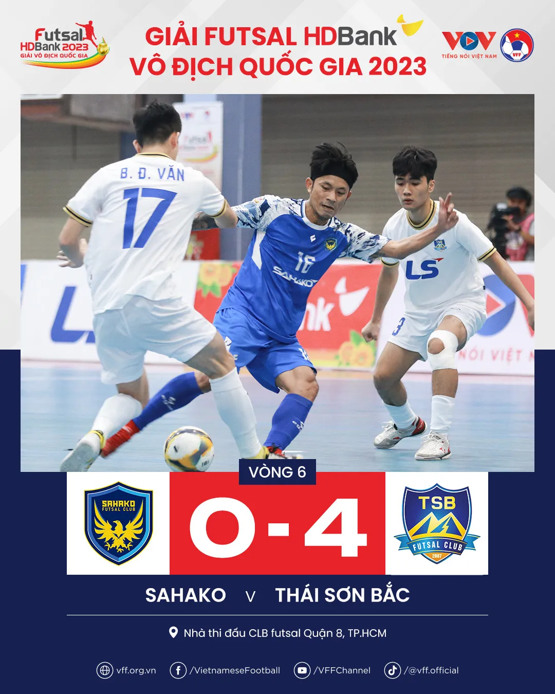 Vòng 6 giải Futsal HDBank VĐQG 2023 (13/4): Hà Nội giành trọn 3 điểm, Sahako “văng” khỏi top 3 - Ảnh 2. Vòng 6 giải Futsal HDBank VĐQG 2023 (13/4): Hà Nội giành trọn 3 điểm, Sahako “văng” khỏi top 3 - Ảnh 2.