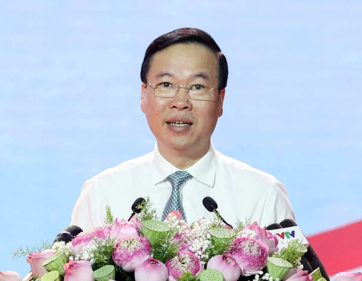 Chủ tịch nước V&otilde; Văn Thưởng dự Lễ ph&aacute;t động Th&aacute;ng Nh&acirc;n đạo quốc gia năm 2023 - Ảnh 1.