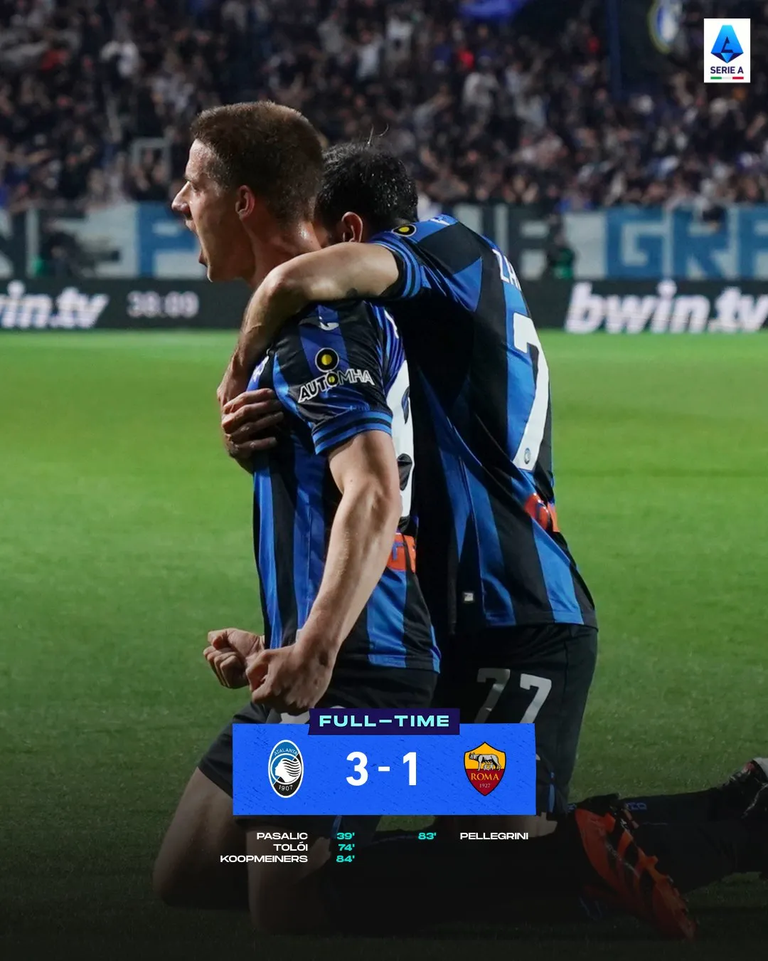 Vòng 31 Serie A | AS Roma bại trận, Atalanta tiệm cận top 4 - Ảnh 1. Vòng 31 Serie A | AS Roma bại trận, Atalanta tiệm cận top 4 - Ảnh 1.