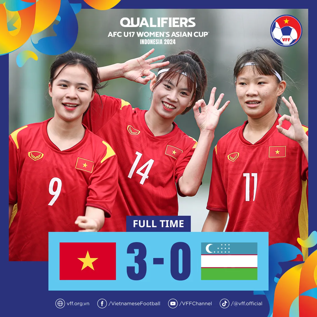 U17 nữ Việt Nam giành quyền vào vòng loại thứ 2 giải U17 nữ châu Á 2024 - Ảnh 2. U17 nữ Việt Nam giành quyền vào vòng loại thứ 2 giải U17 nữ châu Á 2024 - Ảnh 2.