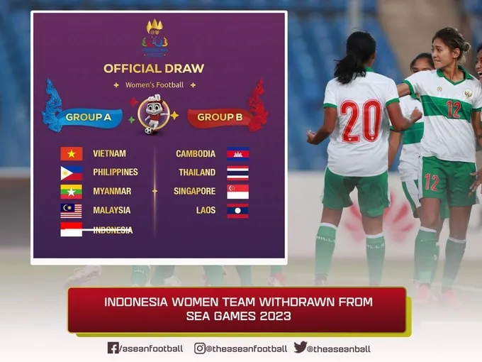 Indonesia rút lui, bảng đấu của ĐT nữ Việt Nam ở SEA Games 32 chỉ còn 4 đội - Ảnh 1. Indonesia rút lui, bảng đấu của ĐT nữ Việt Nam ở SEA Games 32 chỉ còn 4 đội - Ảnh 1.