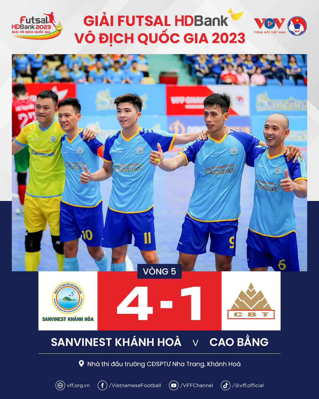 Vòng 5 giải futsal VĐQG 2023 | Sanvinest Khánh Hòa áp sát ngôi đầu - Ảnh 1. Vòng 5 giải futsal VĐQG 2023 | Sanvinest Khánh Hòa áp sát ngôi đầu - Ảnh 1.