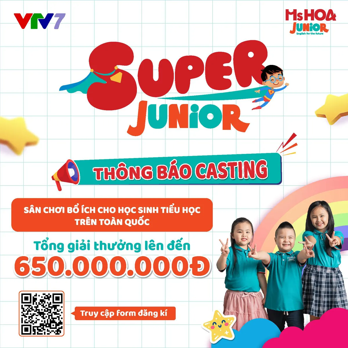 Casting gameshow Super Junior trên VTV7 dành cho học sinh tiểu học toàn quốc - Ảnh 1.