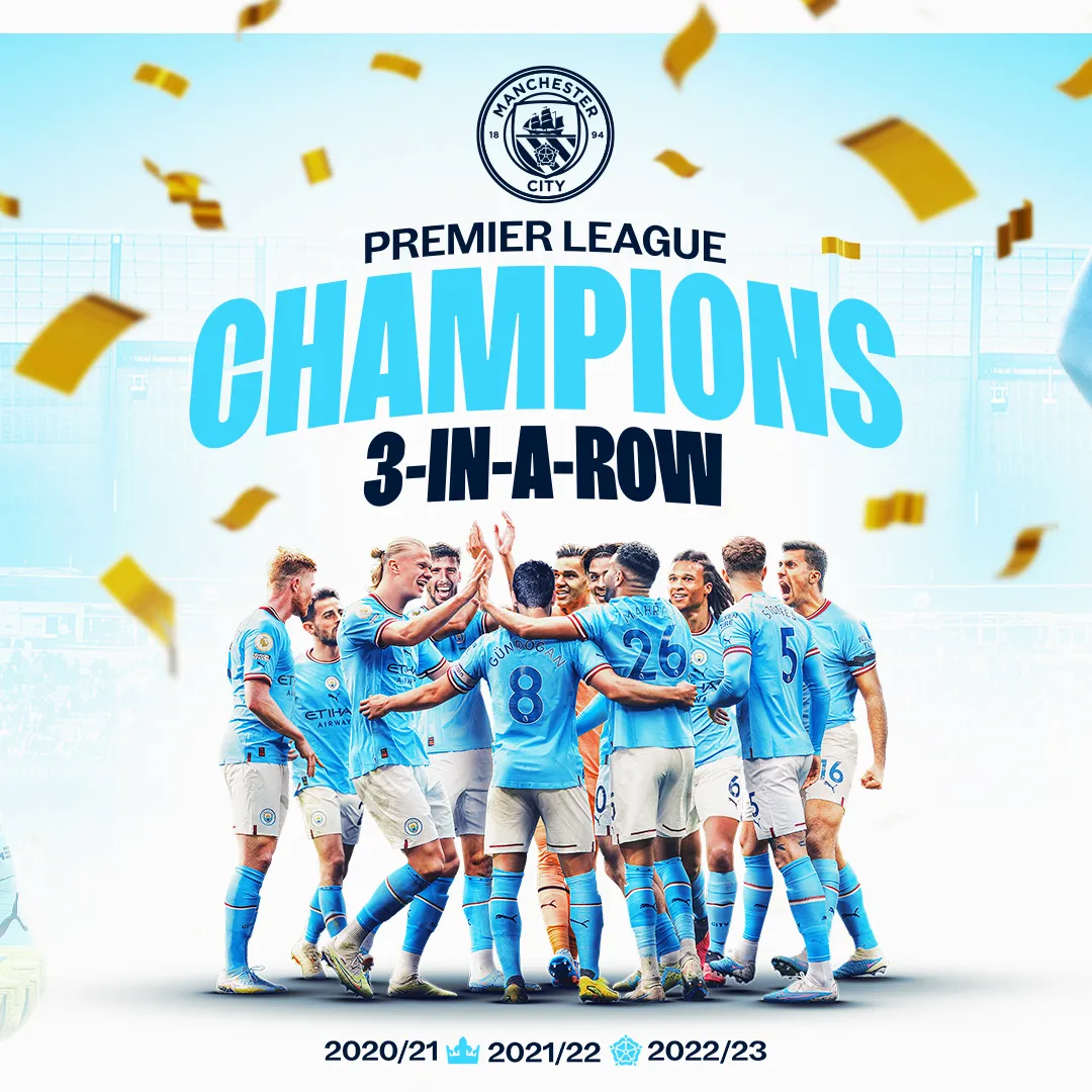 Manchester City vô địch Ngoại hạng Anh năm thứ ba liên tiếp - Ảnh 1. Manchester City vô địch Ngoại hạng Anh năm thứ ba liên tiếp - Ảnh 1.