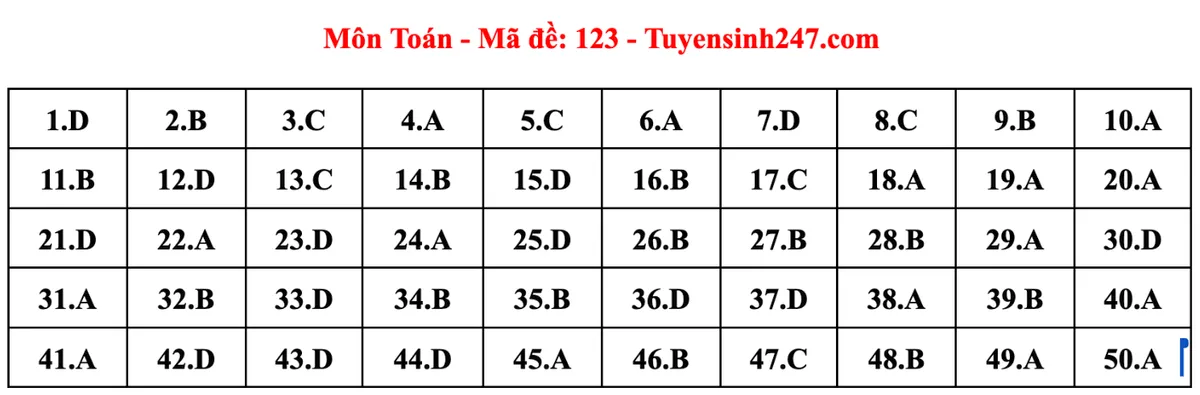 Gợi ý đáp án đề thi Toán tốt nghiệp THPT 2023 - Ảnh 13.