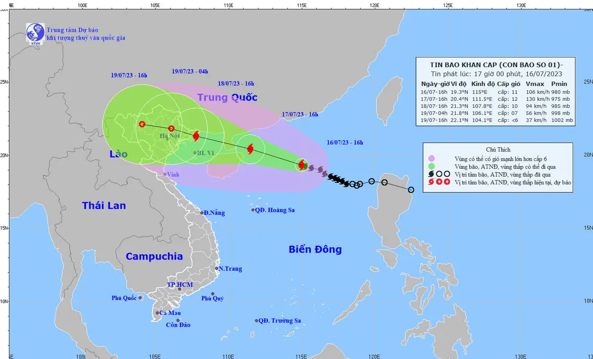Bão số 1 liên tục mạnh thêm, hướng vào Vịnh Bắc Bộ - Ảnh 1.