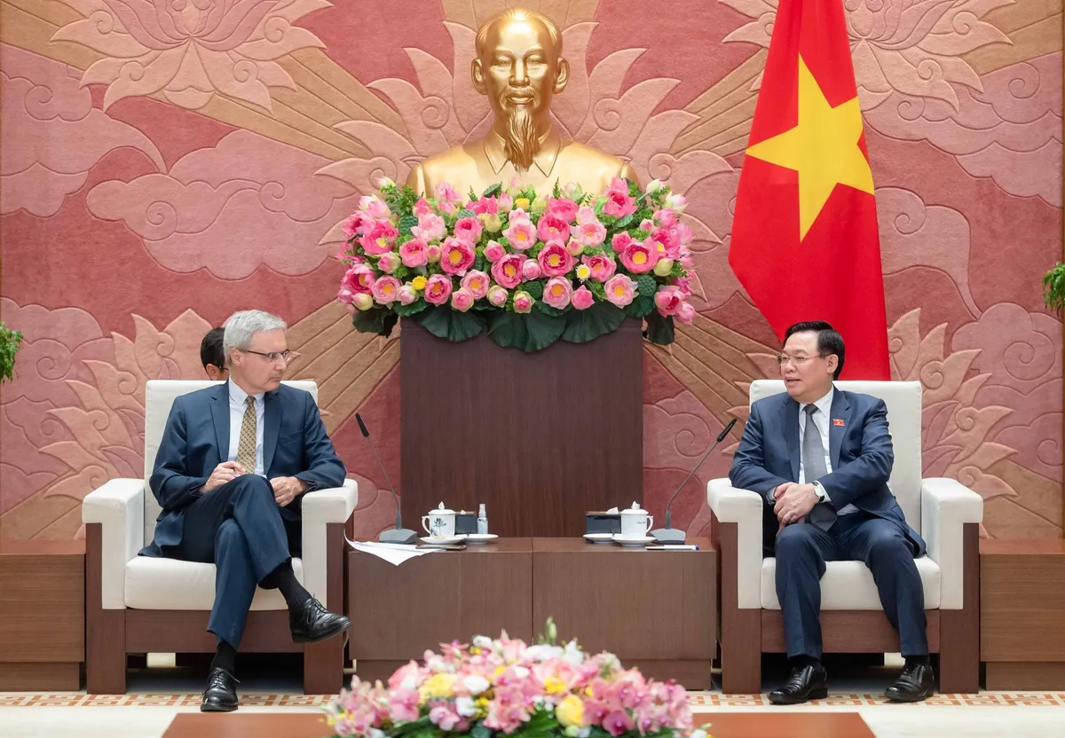 Chủ tịch Quốc hội Vương Đình Huệ tiếp Đại sứ Pháp Nicolas Warnery - Ảnh 2.