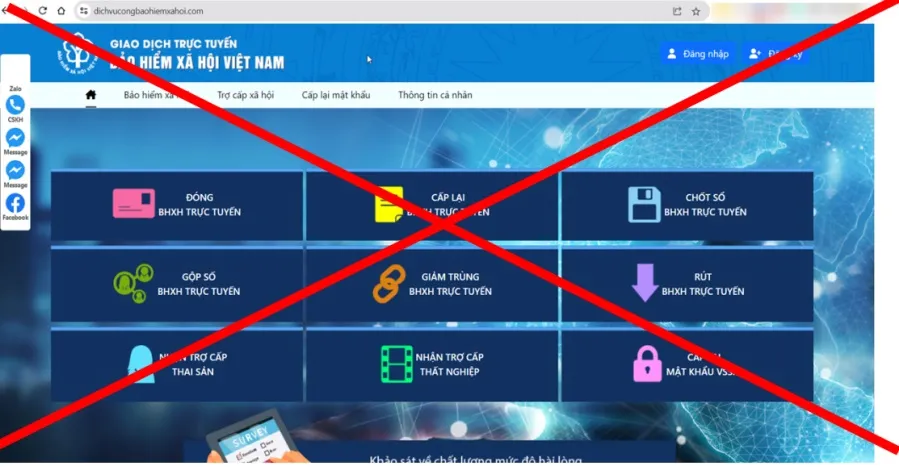 Xuất hiện trang web giả mạo Cổng dịch vụ công của BHXH Việt Nam - Ảnh 1.