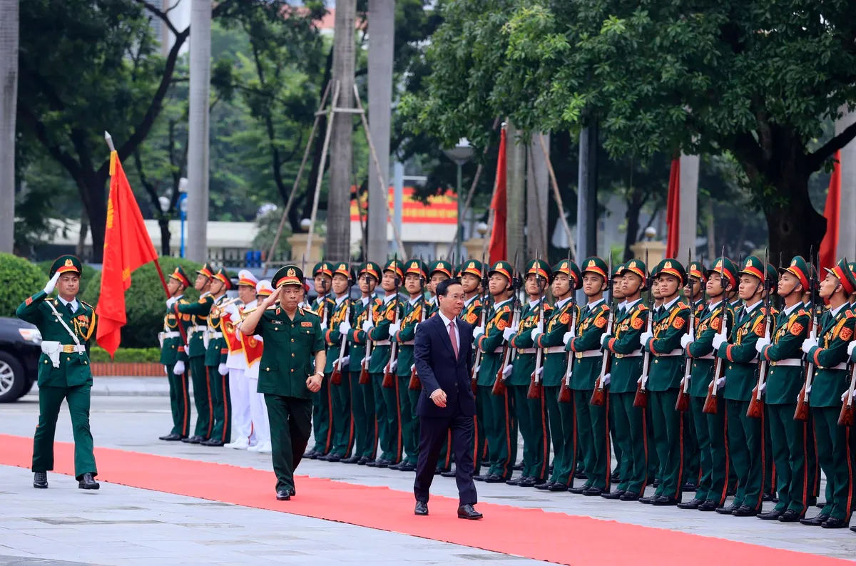 Chủ tịch nước V&otilde; Văn Thưởng dự Lễ khai giảng tại Học viện Quốc ph&ograve;ng - Ảnh 1.