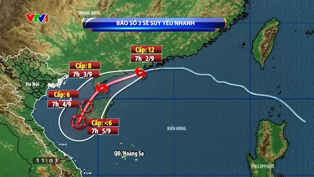 Bão số 3 đang suy yếu nhanh - Ảnh 1.