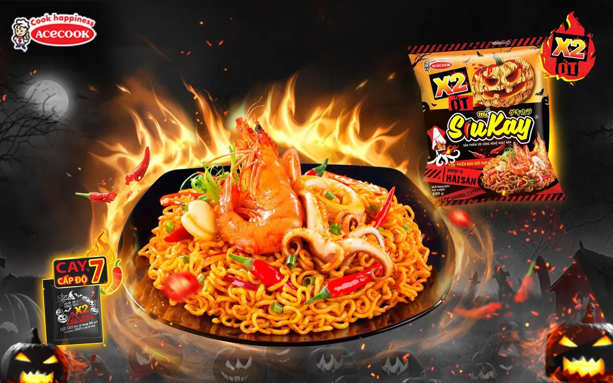 Xua tan nỗi sợ ăn cay c&ugrave;ng m&igrave; SiuKay x2 ớt phi&ecirc;n bản giới hạn m&ugrave;a Halloween - Ảnh 1.