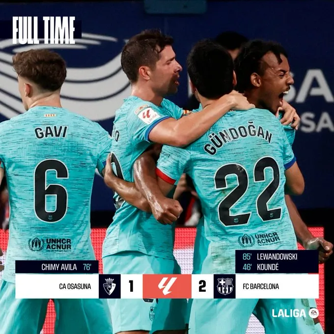 Lewandowski lập công, Barcelona giành 3 điểm trên sân Osasuna - Ảnh 1. Lewandowski lập công, Barcelona giành 3 điểm trên sân Osasuna - Ảnh 1.