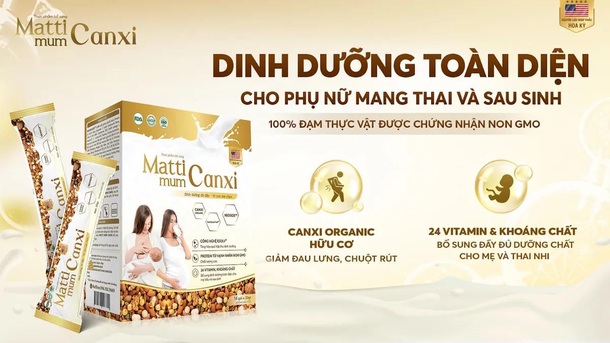 Matti Mum Canxi - Sữa hạt cho mẹ bầu và sau sinh 100% đạm thực vật - Ảnh 1.