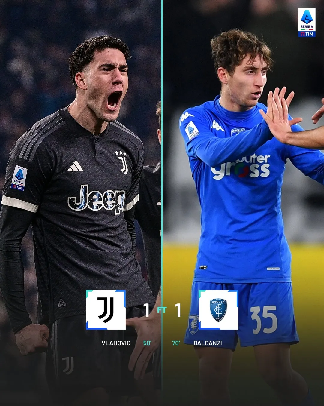 Vòng 22 Serie A | Juventus bị Empoli cắt mạch thắng liên tiếp - Ảnh 1. Vòng 22 Serie A | Juventus bị Empoli cắt mạch thắng liên tiếp - Ảnh 1.