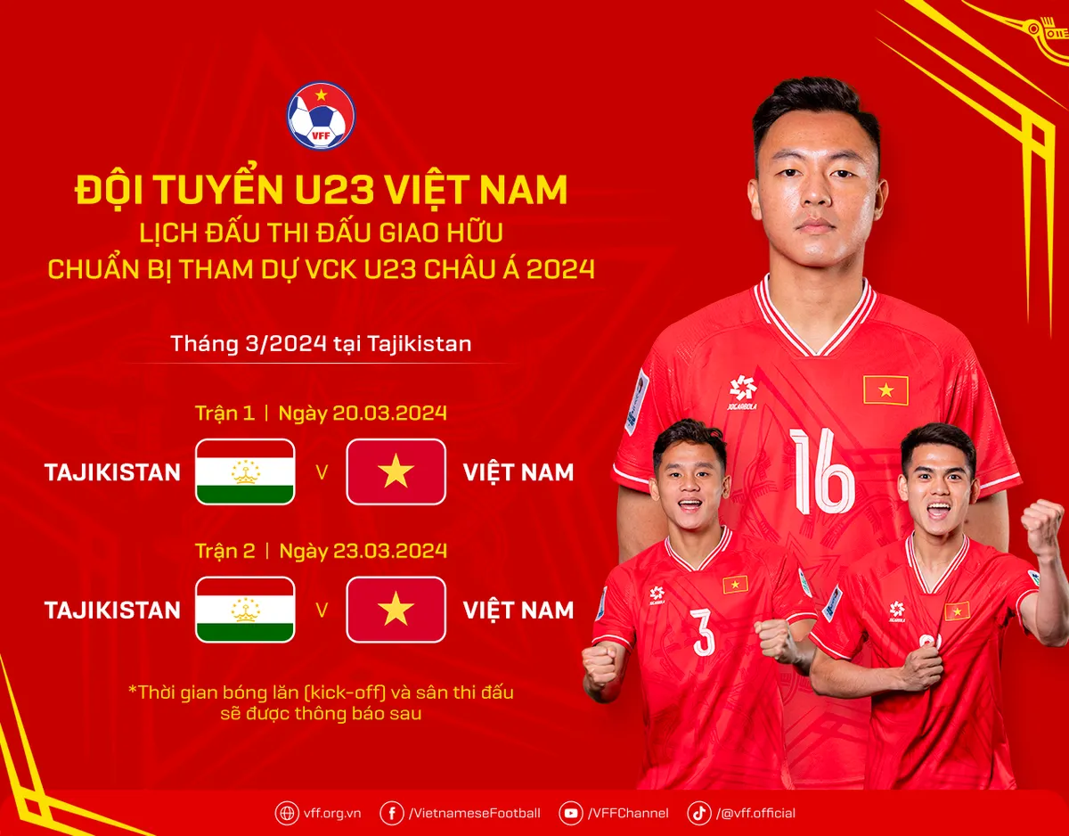 Đội tuyển U23 Việt Nam khởi động cho VCK U23 châu Á 2024 bằng 2 trận giao hữu tại Tajikistan - Ảnh 2. Đội tuyển U23 Việt Nam khởi động cho VCK U23 châu Á 2024 bằng 2 trận giao hữu tại Tajikistan - Ảnh 2.