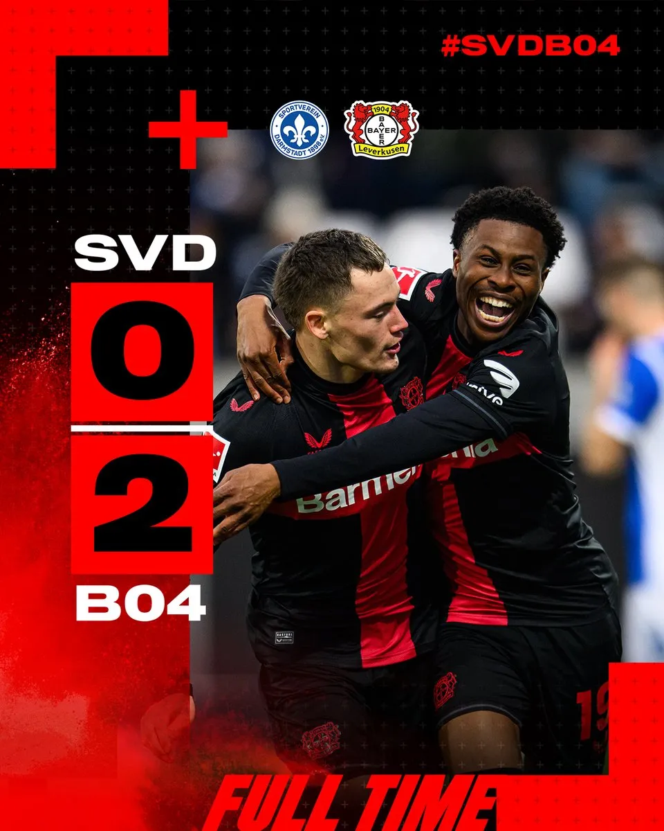 Bayer Leverkusen củng cố ngôi đầu Bundesliga - Ảnh 1. Bayer Leverkusen củng cố ngôi đầu Bundesliga - Ảnh 1.