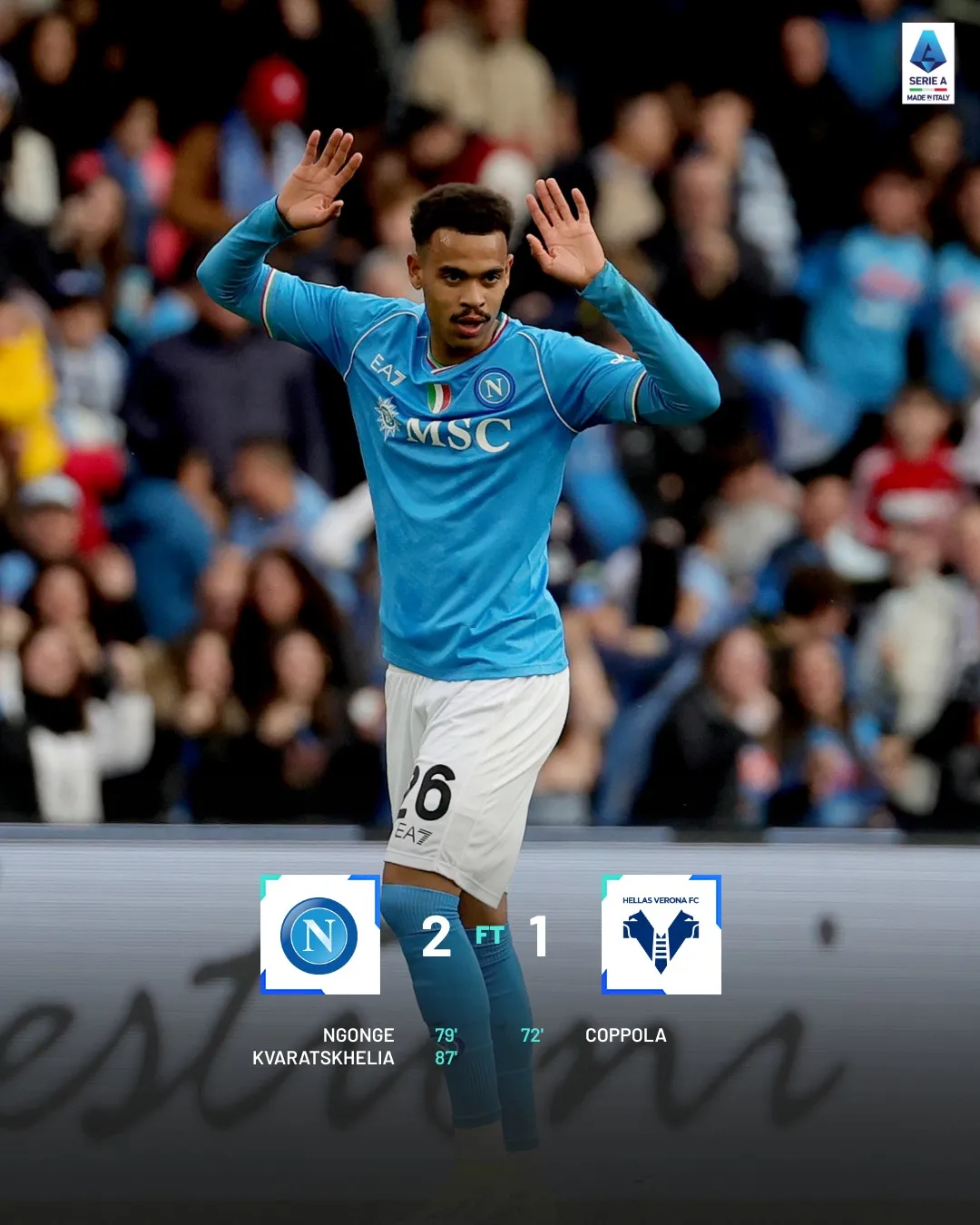 Napoli có màn ngược dòng chiến thắng trước Hellas Verona - Ảnh 1. Napoli có màn ngược dòng chiến thắng trước Hellas Verona - Ảnh 1.