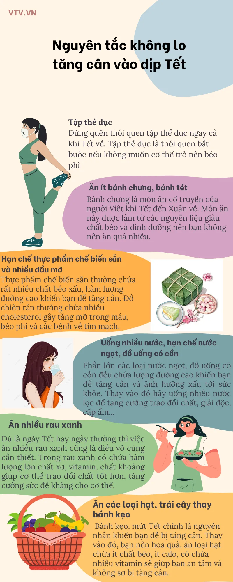 Nguyên tắc không lo tăng cân vào dịp Tết - Ảnh 1.