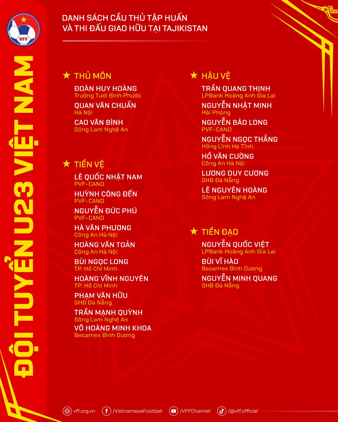 Đội tuyển U23 Việt Nam l&ecirc;n đường sang Tajikistan tập huấn v&agrave; thi đấu giao hữu - Ảnh 3.