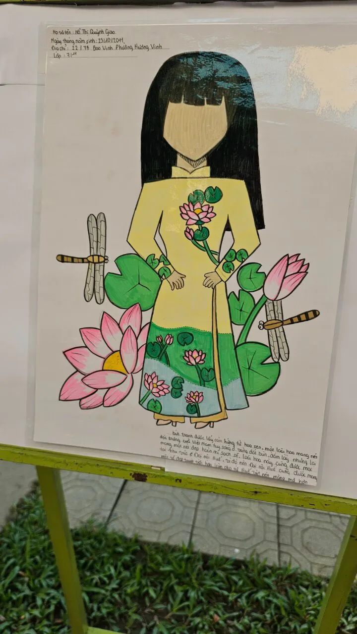 Học sinh Trường Trung học Cơ sở Chu Văn An- Th&agrave;nh phố Huế tham gia cuộc thi vẽ về &Aacute;o d&agrave;i truyền thống - Ảnh 2.